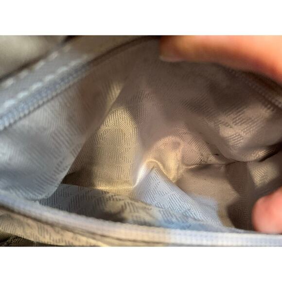 Michael Kors Small Cindy Dome Grey Crossbody Purse Neutral Classy Preppy Stains - Picture 13 of 15